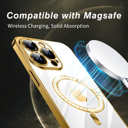 Klare Schlanke Handyhülle für iPhone 12 Pro Max mit MagSafe - Anti-Fingerabdruck - Nie Vergilbung - Kratzfest - Gold
