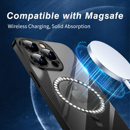 Klare Schlanke Magnetische Handyhülle für iPhone 12 Pro Max mit MagSafe-Funktion - Schwarz
