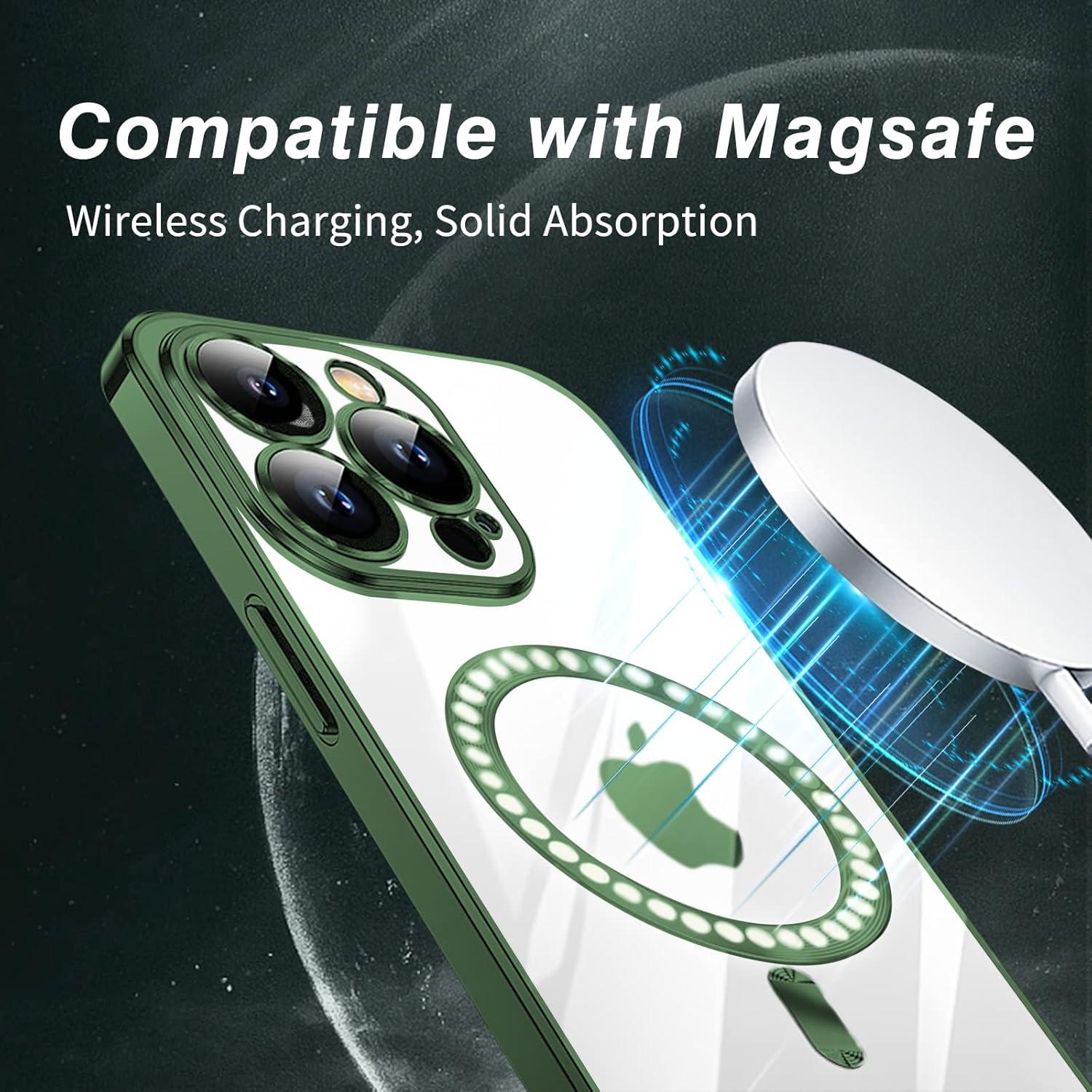 Transparente iPhone 12 Pro MagSafe Hülle - Anti-Fingerabdruck Grün