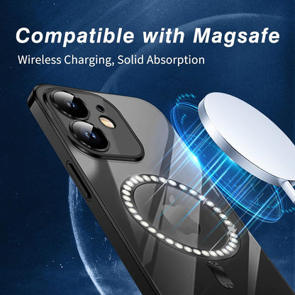 Klare Schlanke Hülle für iPhone 11 MagSafe Kompatibel Schwarz Anti-Fingerabdruck