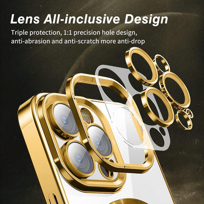 Klare Schlanke MagSafe iPhone 11 Pro Max Hülle Gold