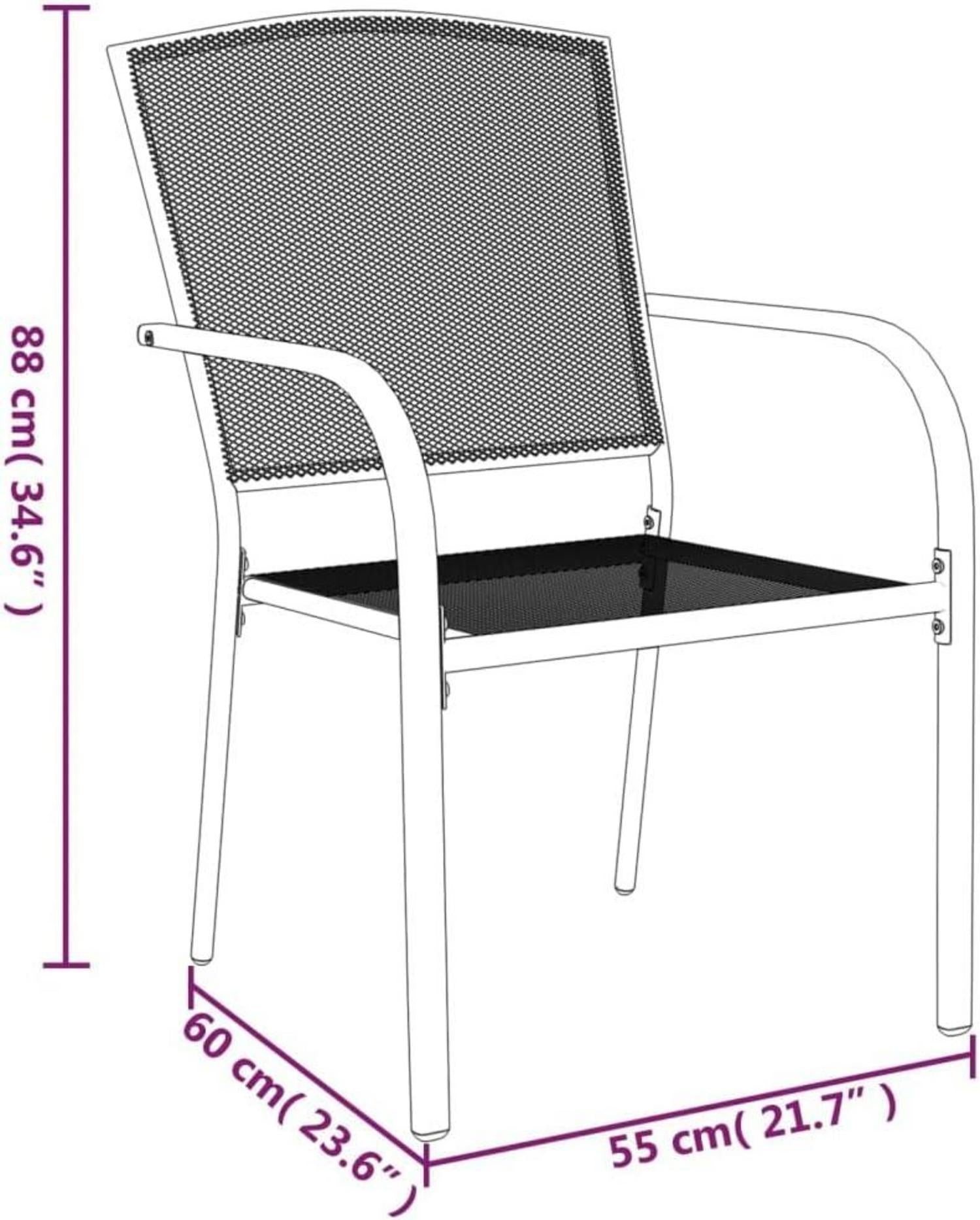 vidaXL Garten Essgruppe 3-tlg. Tisch 2 Stühle Anthrazit Stahl