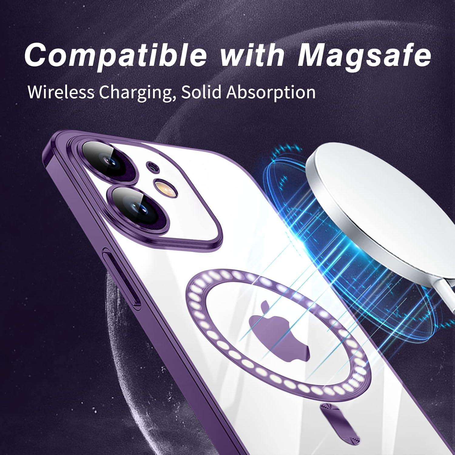 Klare Schlanke iPhone 11 Hülle MagSafe Anti-Fingerabdruck Schutzhülle Dunkellila