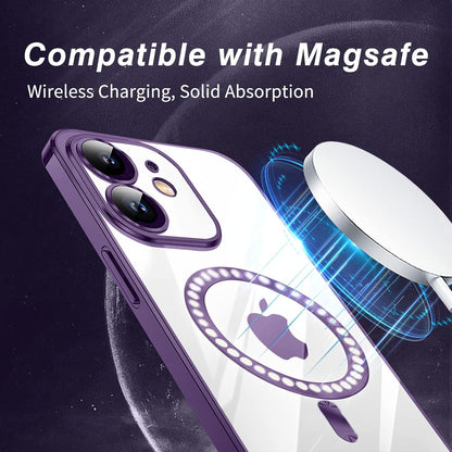 Klare Schlanke iPhone 11 Hülle MagSafe Anti-Fingerabdruck Schutzhülle Dunkellila