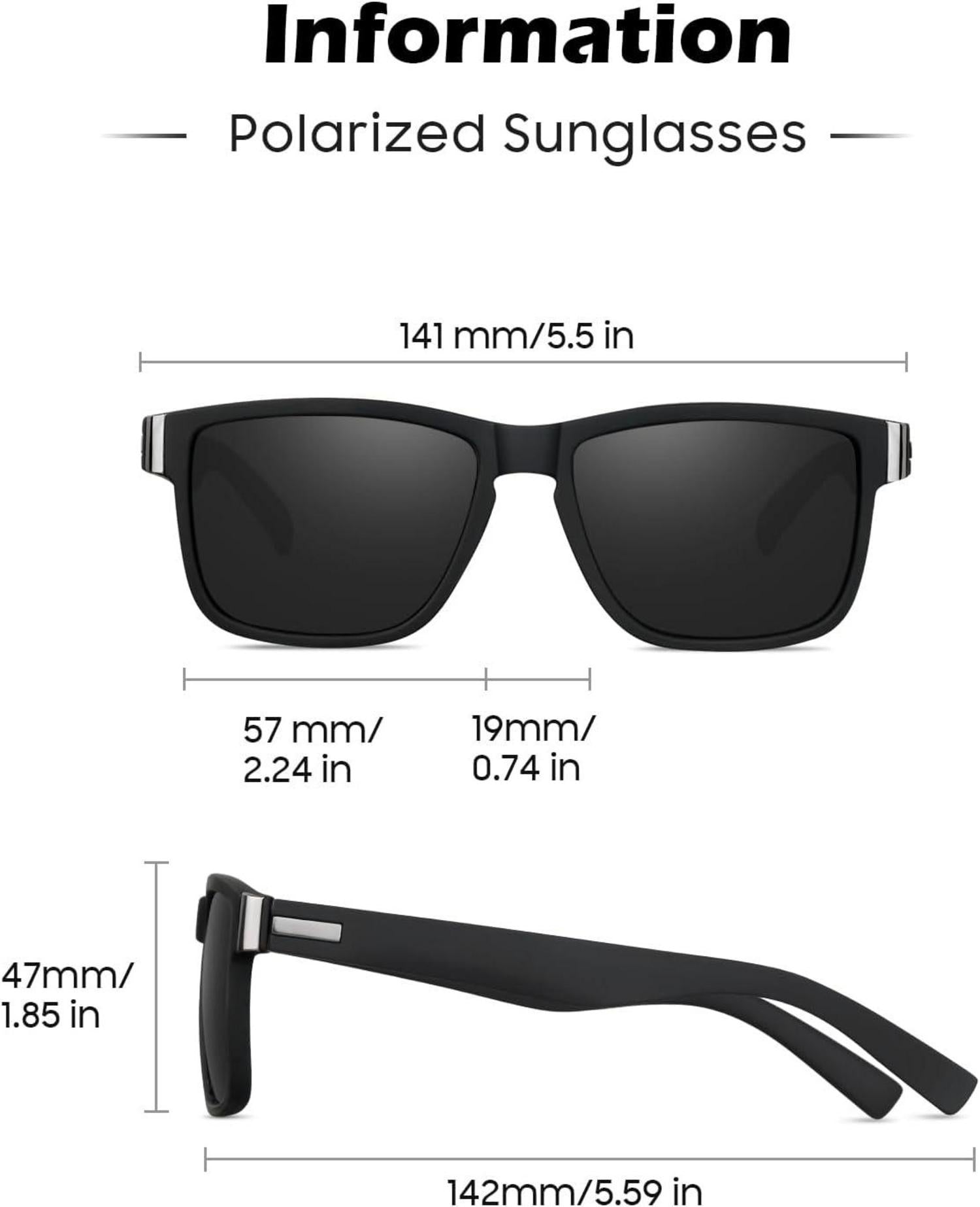 Sonnenbrille Herren Polarisiert UV400 Schwarz Polbrille Angeln