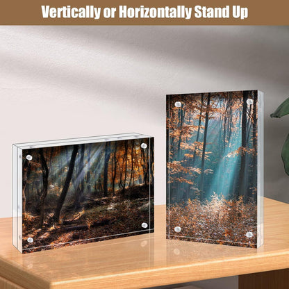 Acrylic Floating Magnetic Double Sided Photo Frame 4 Pack