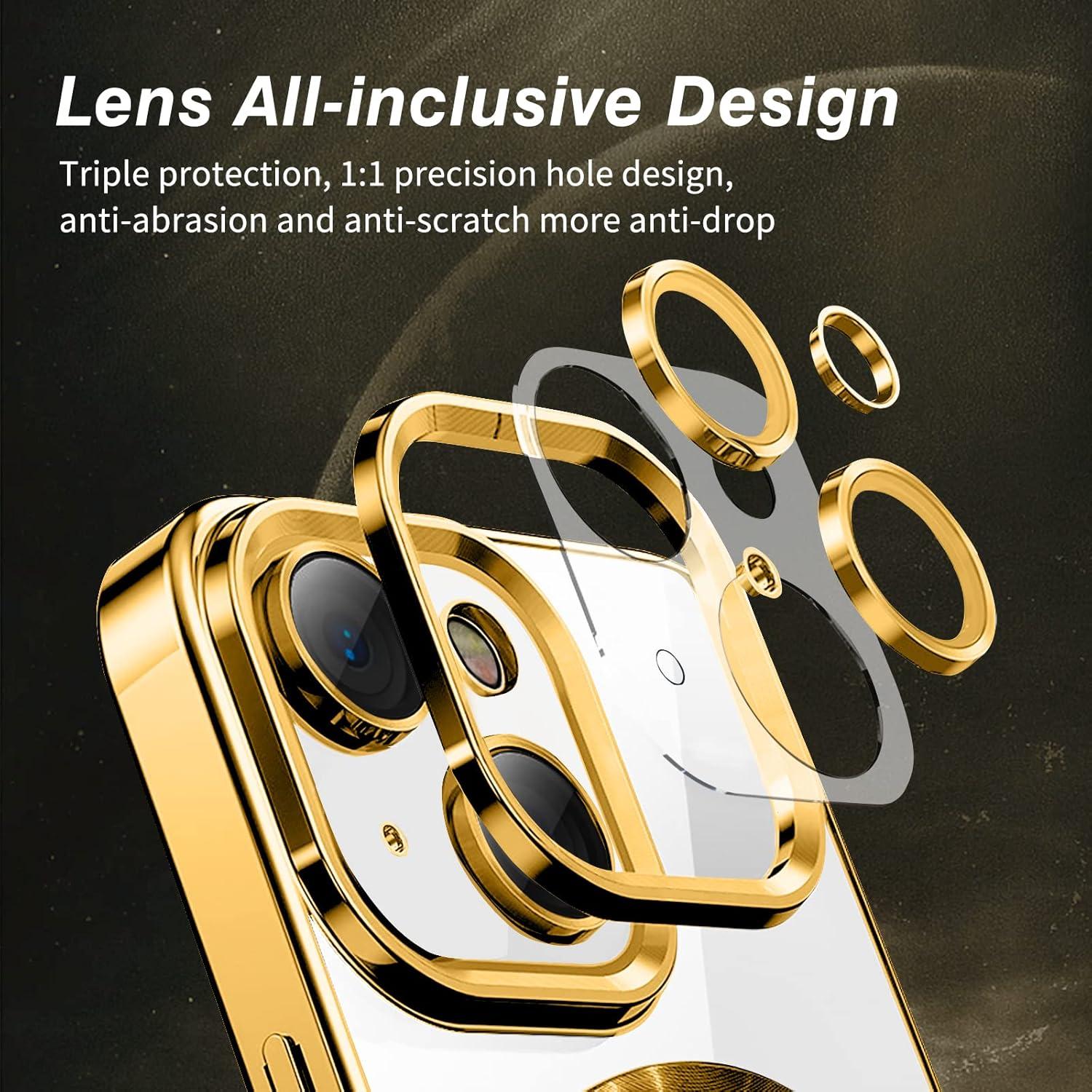 Klare Schlanke MagSafe Hülle iPhone 13 Gold
