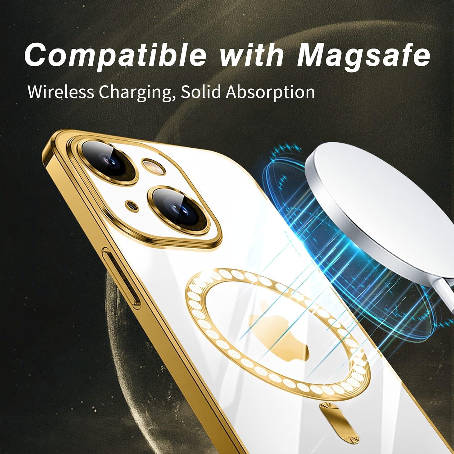iPhone 13 Klare Hülle MagSafe Anti-Fingerabdruck Gold2