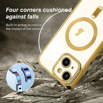 Klare Schlanke Magnet Hülle iPhone 13 MagSafe Anti-Fingerabdruck Gold