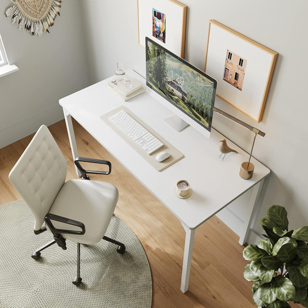 Kleiner Computertisch Weiß 100x48x75 cm Home Office Bürotisch Arbeitszimmer