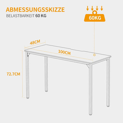 Kleiner CubiCubi Schreibtisch Schwarz Industriedesign 100x48x75cm