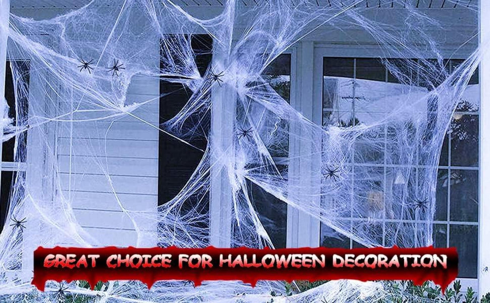 Halloween Deko Set 240g Spinnennetze Künstliche Spinnen Innen Außen