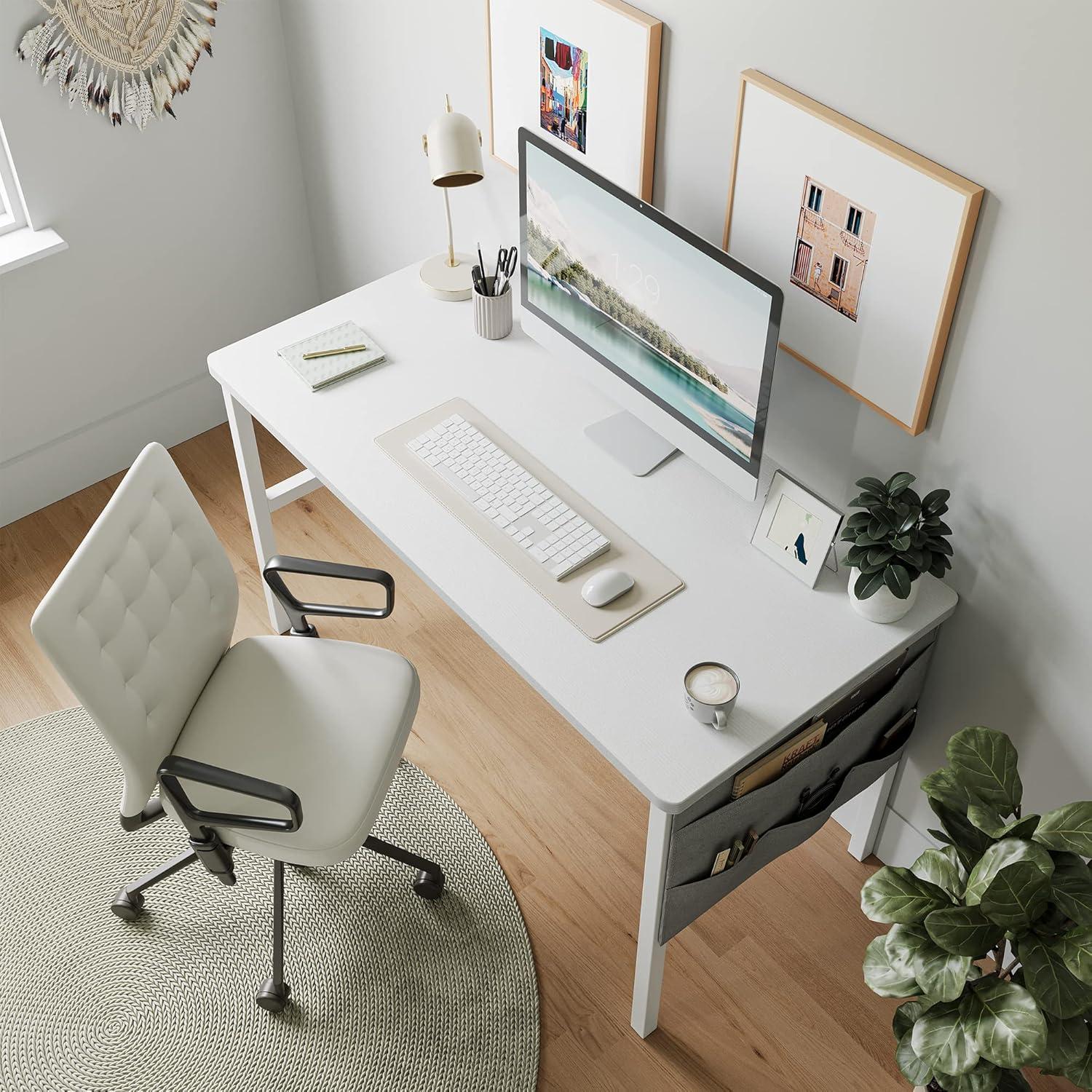 Schreibtisch 80x40 cm Weiß Computertisch Stabil Home Office
