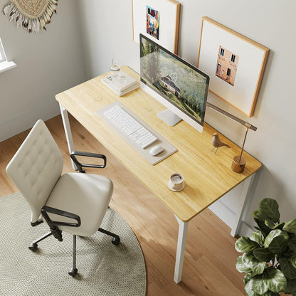 Kleiner PC Schreibtisch 100 x 48 cm Hellbraun Industriedesign