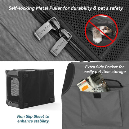 Faltbare Hundebox Auto – Grau, Verstellbar & Sicher