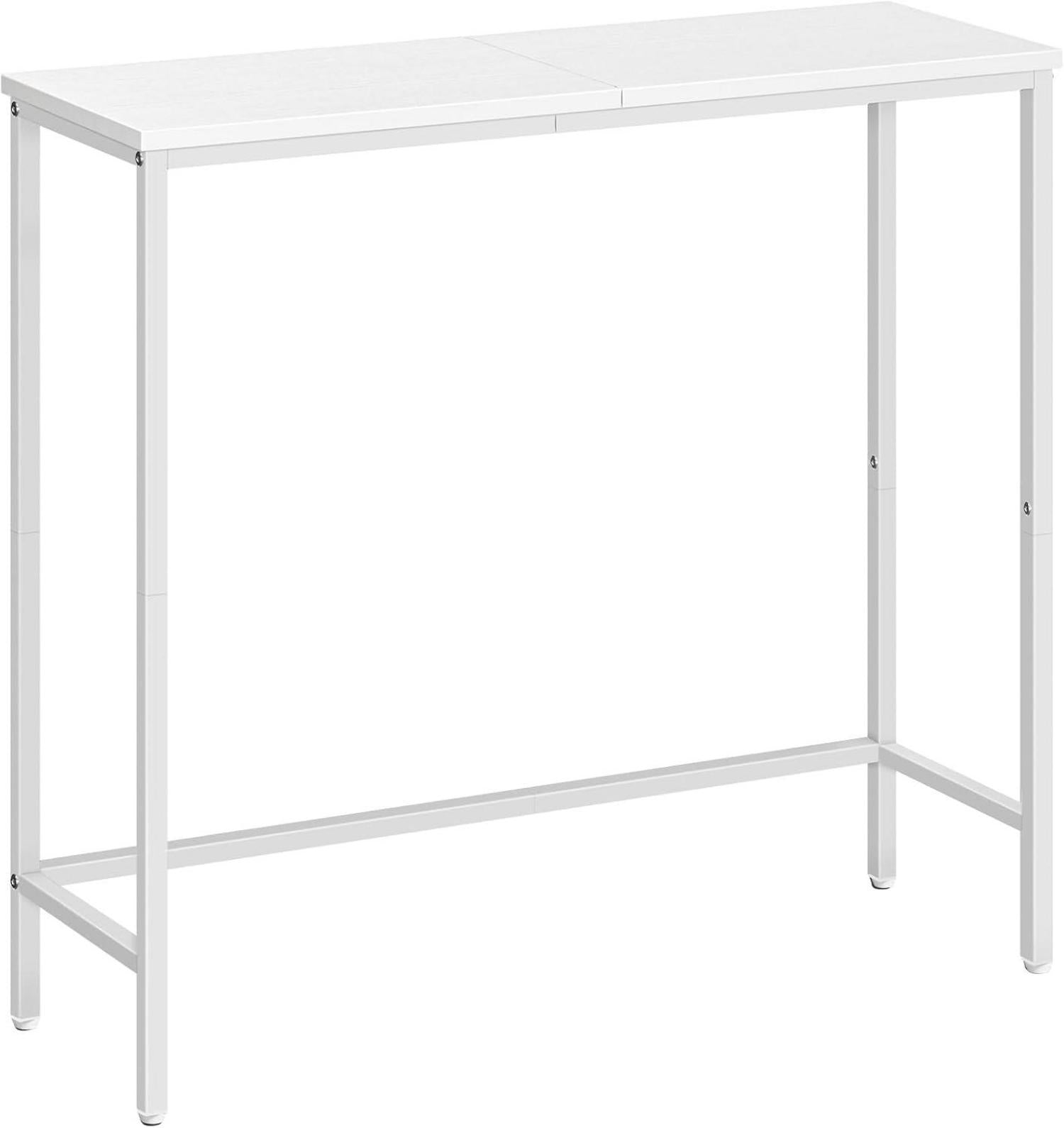 Schmaler Konsolentisch 75 cm Weiß Holz Metall Industriestil