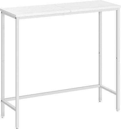 Schmaler Konsolentisch 75 cm Weiß Holz Metall Industriestil