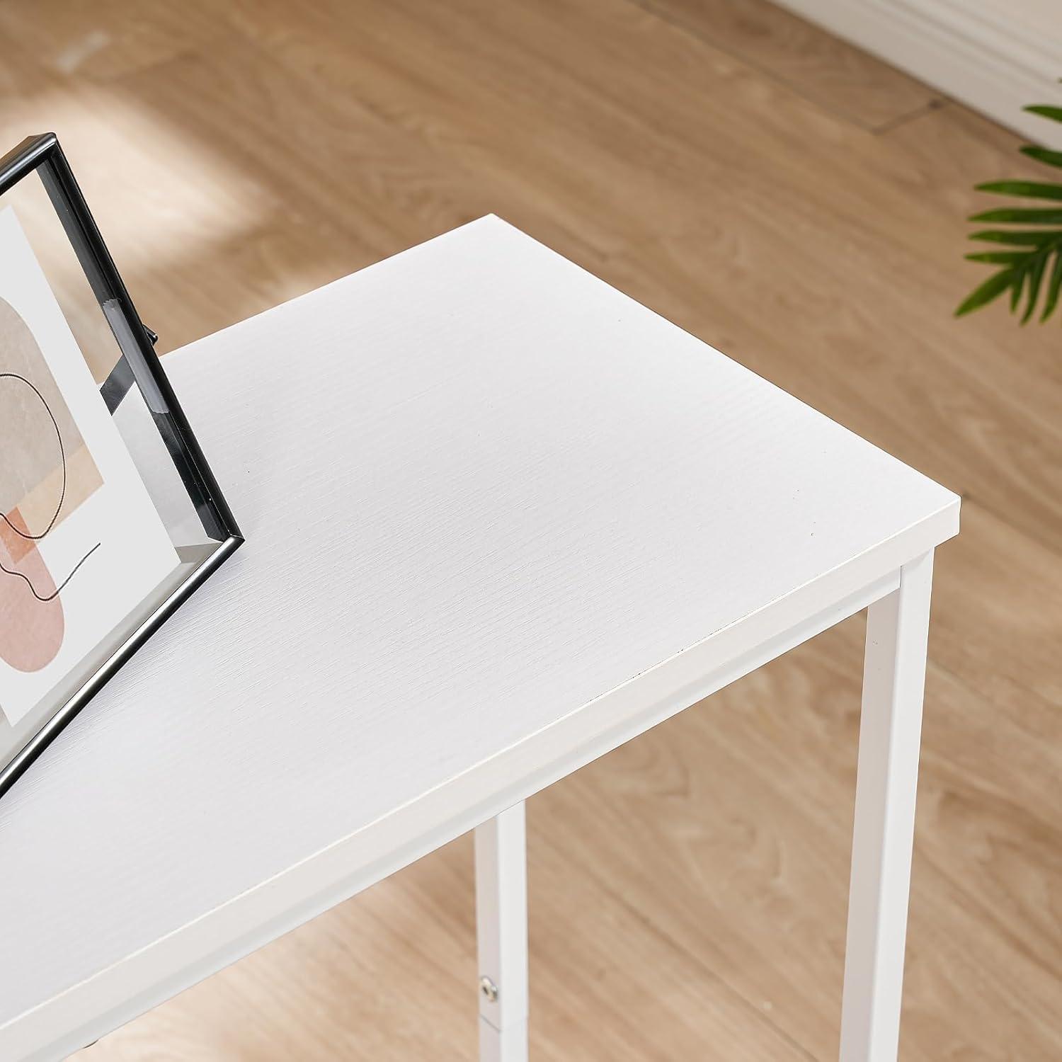 HOOBRO Schmaler Konsolentisch 75cm in Weiß für Flur Eingang