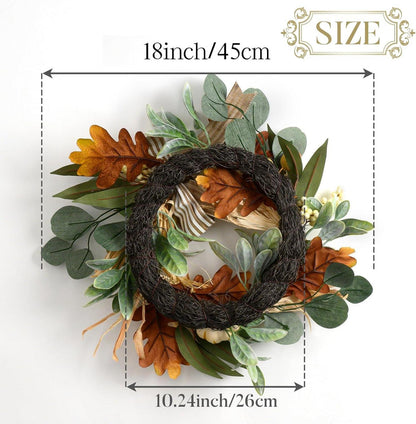 Herbstkranz 45cm Modern Türdeko Kürbis Ahornblatt Beere