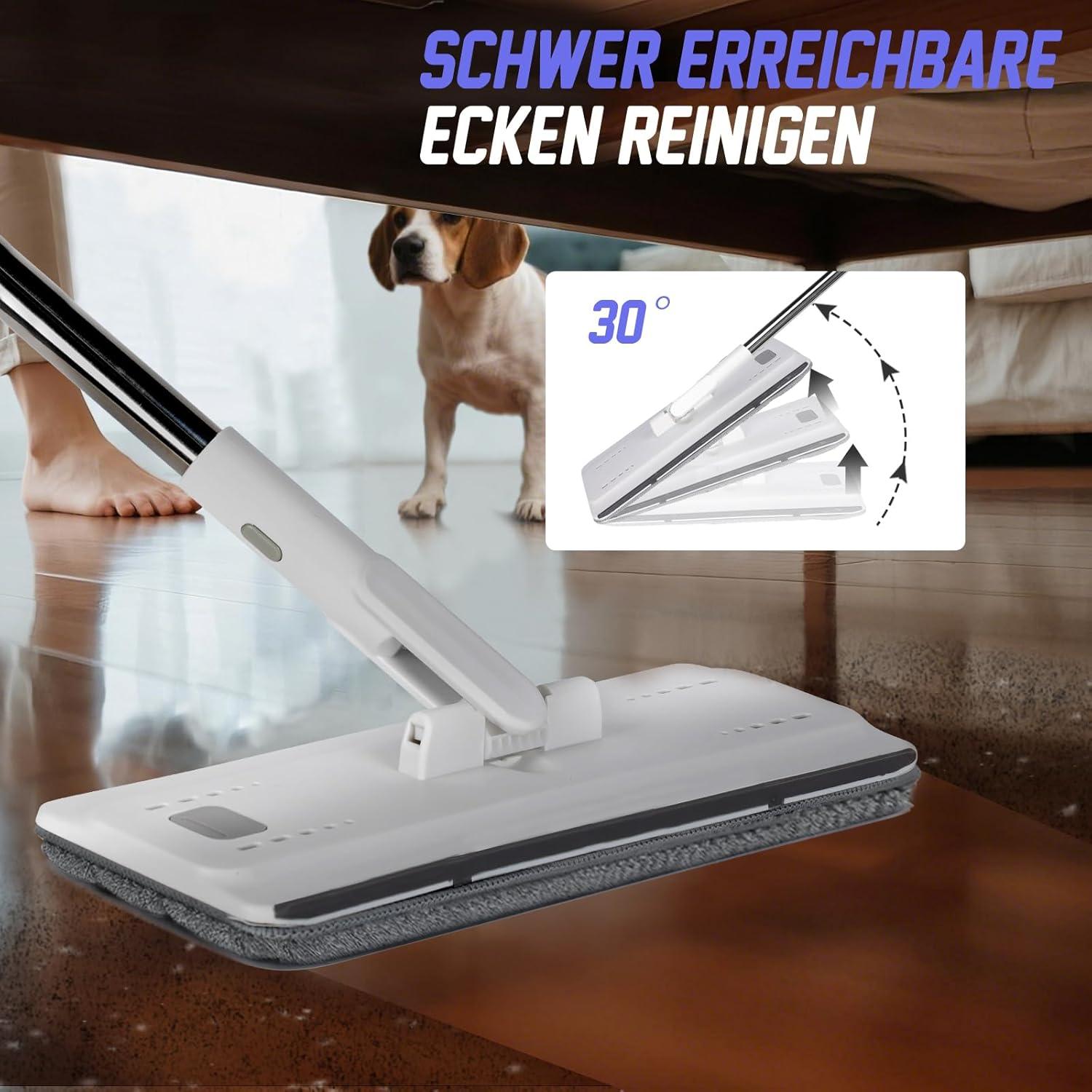 Masthome Wischmopp Set mit Eimer und 10 Mikrofaser Pads