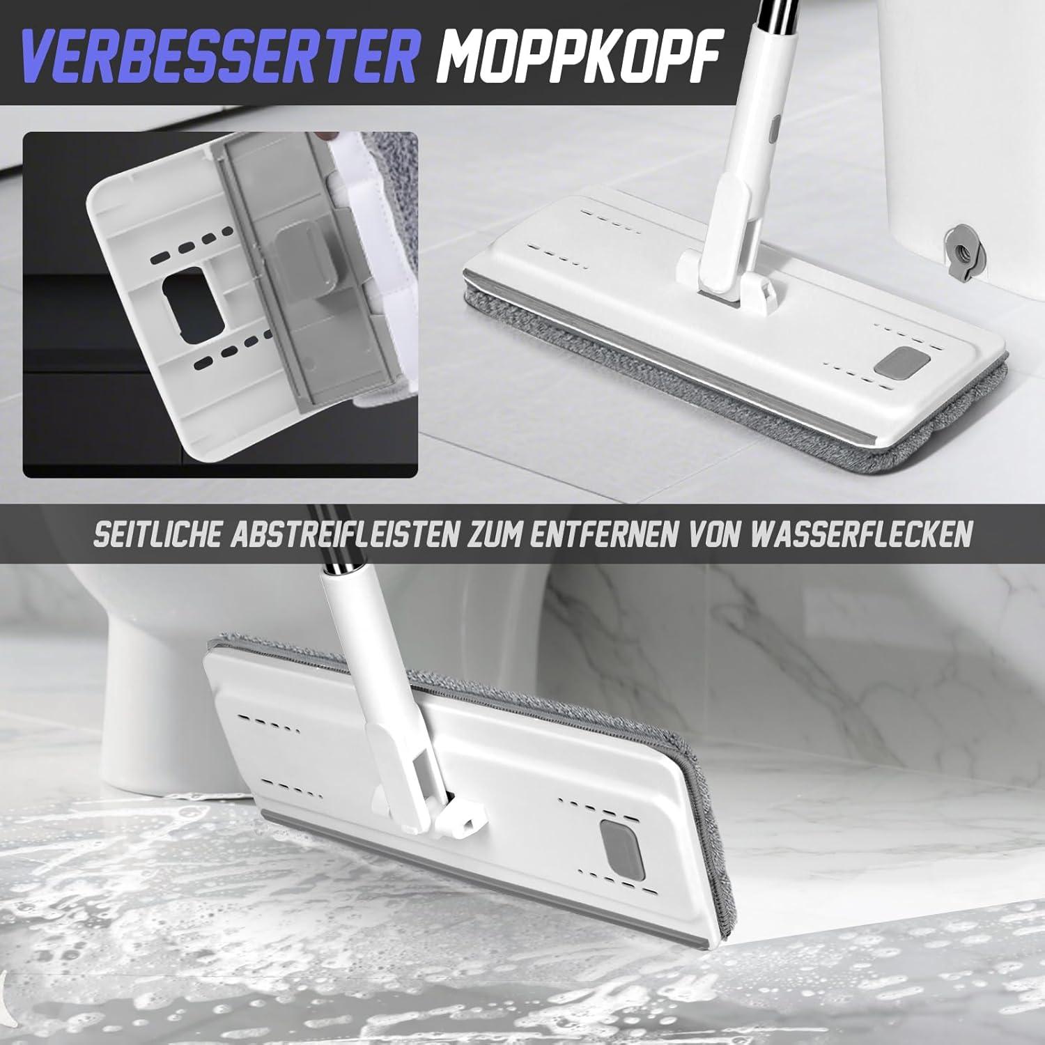 Masthome Wischmopp Set mit Eimer und 10 Mikrofaser