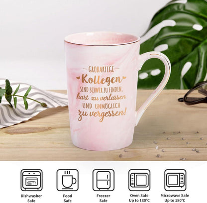 Personalisierte Marmor Kaffeetasse 400ml Abschiedsgeschenk Kollegin Spruch