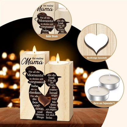 Personalisierter Holz Kerzenhalter für Mama - Mama Geschenk