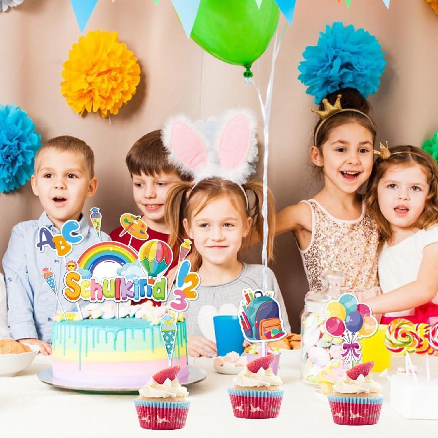 Tortendeko Einschulung Schulanfang Muffin Cupcake Deko 22 Stück ABC
