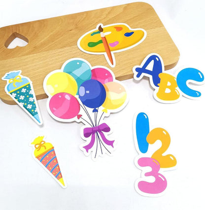 Einschulung Tortendeko ABC 123 Schulanfang Schulkind Cake Topper 22 Stück