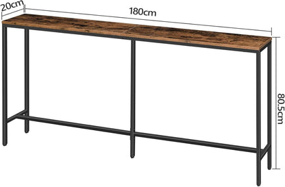 Schmaler Konsolentisch Eingangstisch 180cm Dunkelbraun