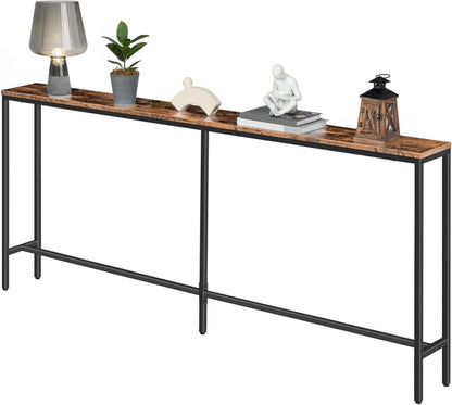 Konsolentisch 180 cm Dunkelbraun-Schwarz für Flur & Wohnzimmer