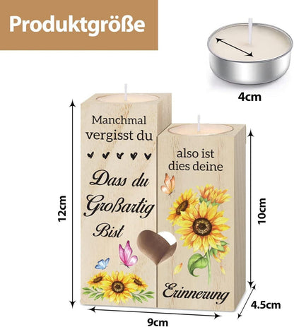 Kerzenhalter Schmetterlinge Blumen Herzform Geschenk Frau