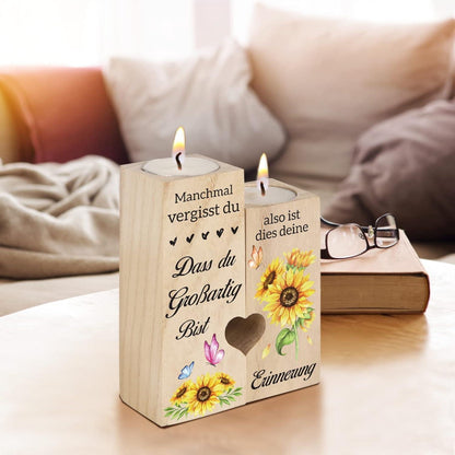 Kerzenständer mit Schmetterlingen und Blumen - Geschenkidee für
