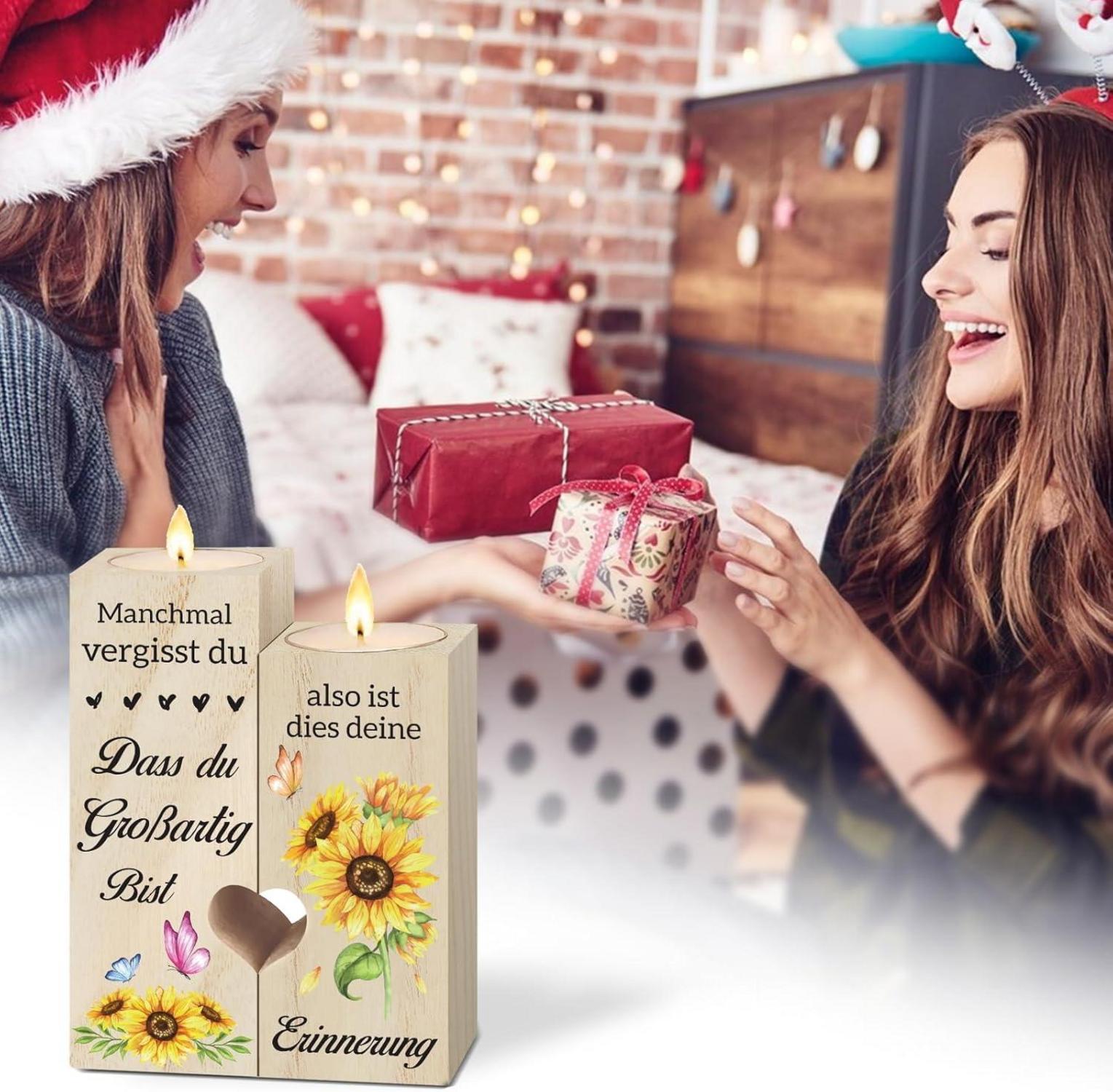 Kerzenständer Blumen Schmetterlinge Geschenk Freundin Frauen