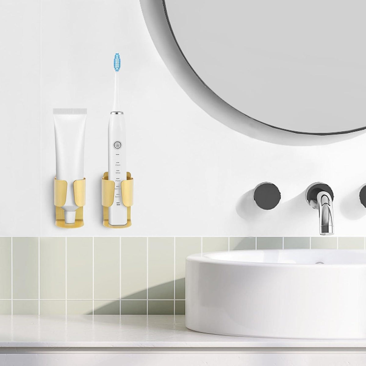 Edelstahl Zahnbürstenhalter Wandhalterung Set 4er Pack