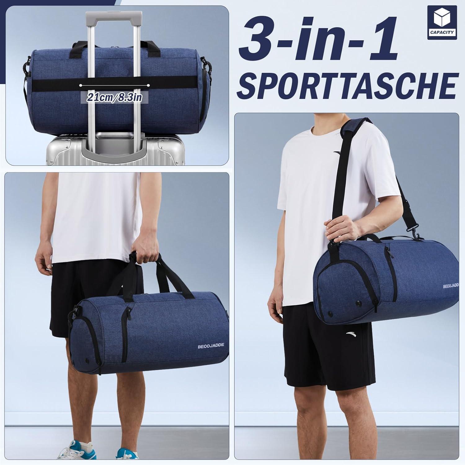 Sporttasche Duffel Bag Reisetasche 35L Damen Herren Navy Blau Schwimmen Fitness