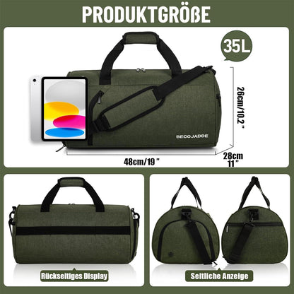 Sporttasche mit Schuhfach & Nassfach, wasserdicht, 35L