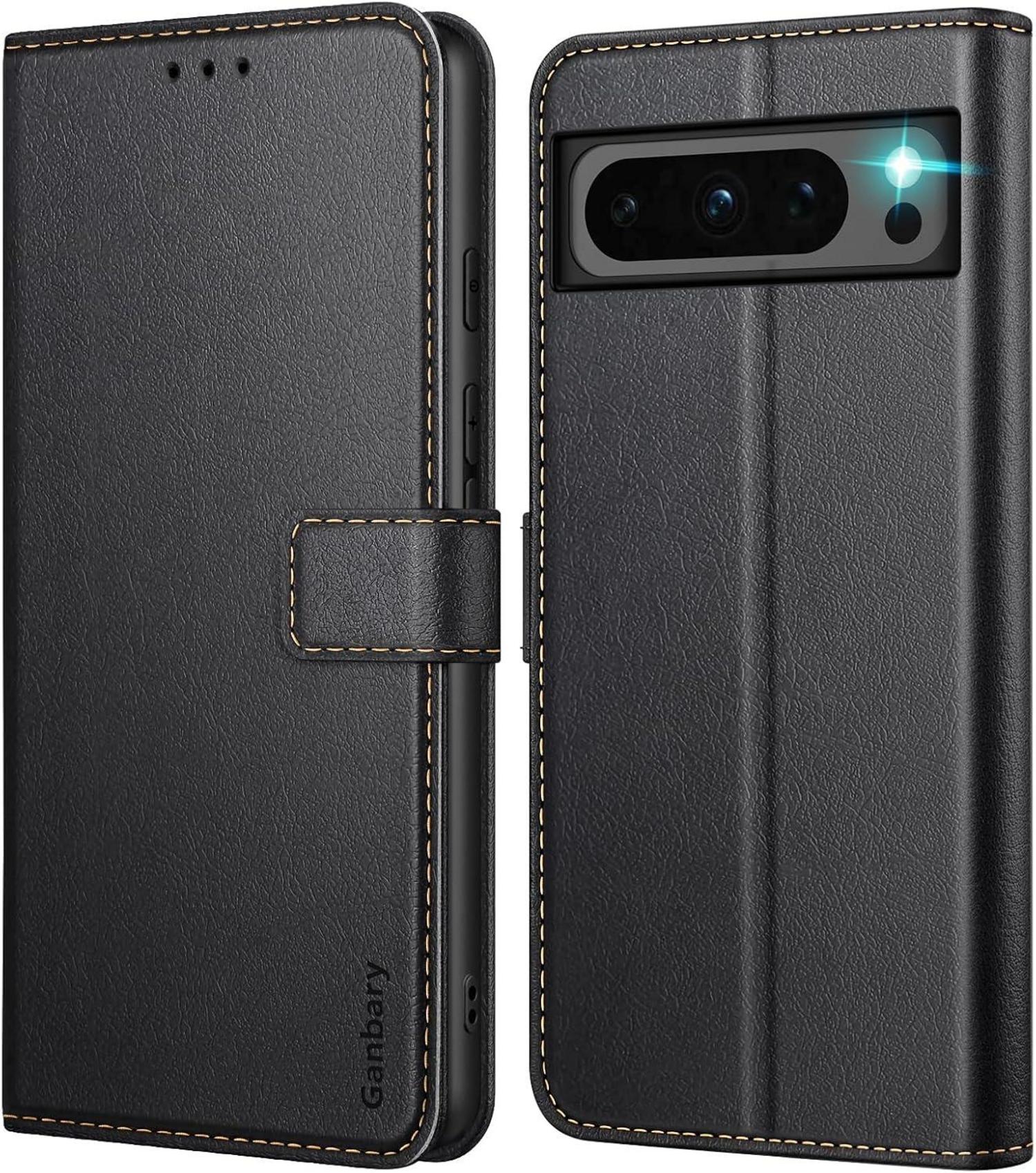 Handyhülle Google Pixel 8 Pro Leder Klapphülle Schwarz