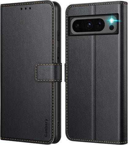 Handyhülle Google Pixel 8 Pro Leder Klapphülle Schwarz