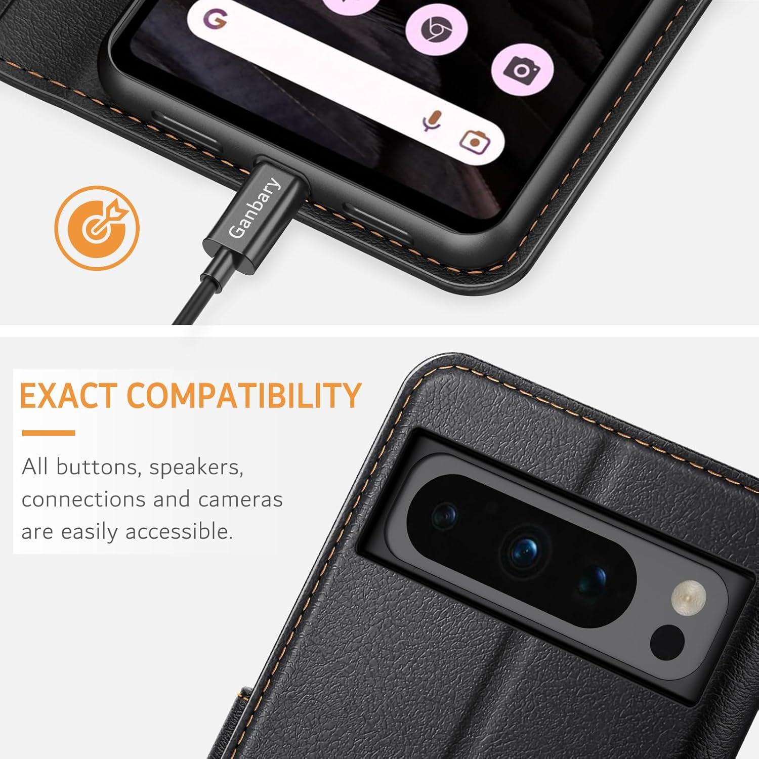 Leder Handyhülle für Google Pixel 8 Pro mit Kartenfächern & Standfunktion