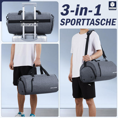 Sporttasche 35L mit Schuhfach & Nassfach für Sport Fitness Schwimmen