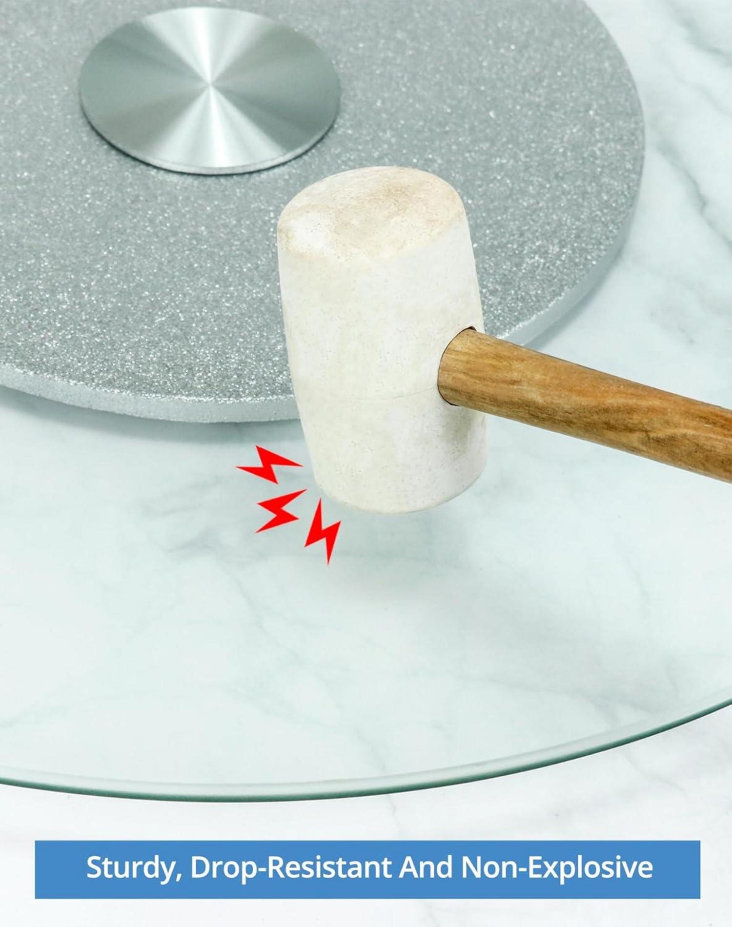 Drehteller aus Glas 70cm Servierplatte Rotation Geräuscharm