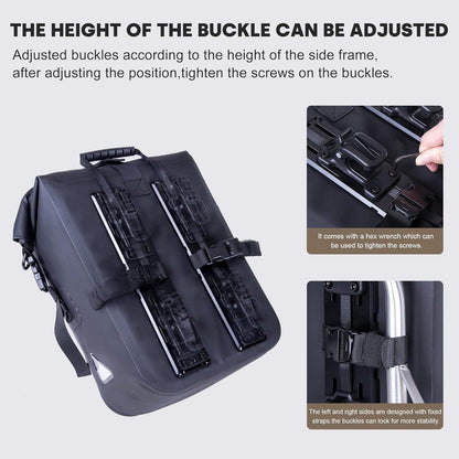 Wasserdichte Motorrad Gepäcktasche TPU Schnellverschluss 25-35L
