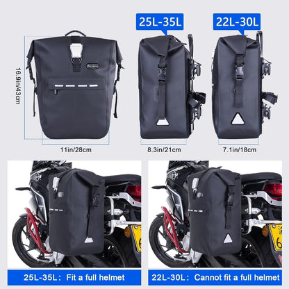 Wasserdichte Motorrad Gepäcktasche TPU Schnellverschluss 25-35L