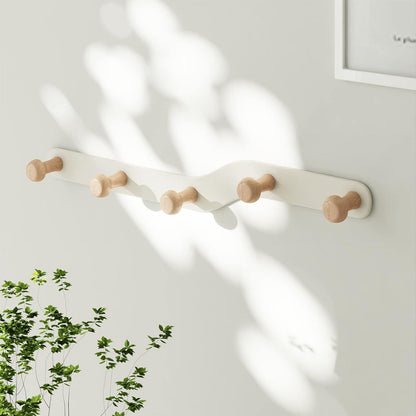 Garderobenleiste Kinder Wandhaken Holz 5 Haken Ohne Bohren