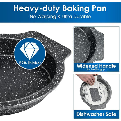 Granit Antihaft Backformen Set 7-teilig - Backbleche für