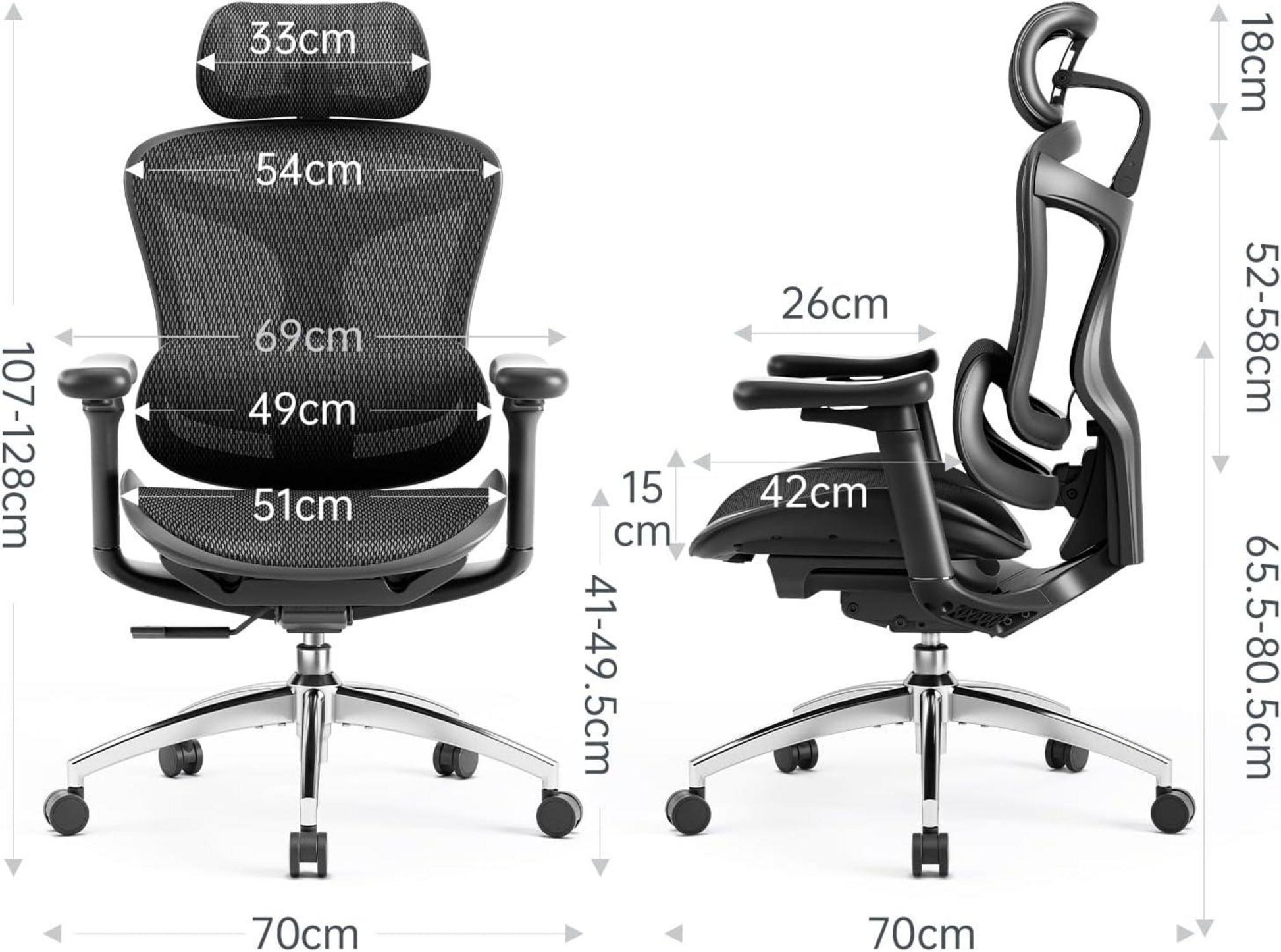 Ergonomischer Bürostuhl mit 3D-Armlehnen & Lordosenstütze
