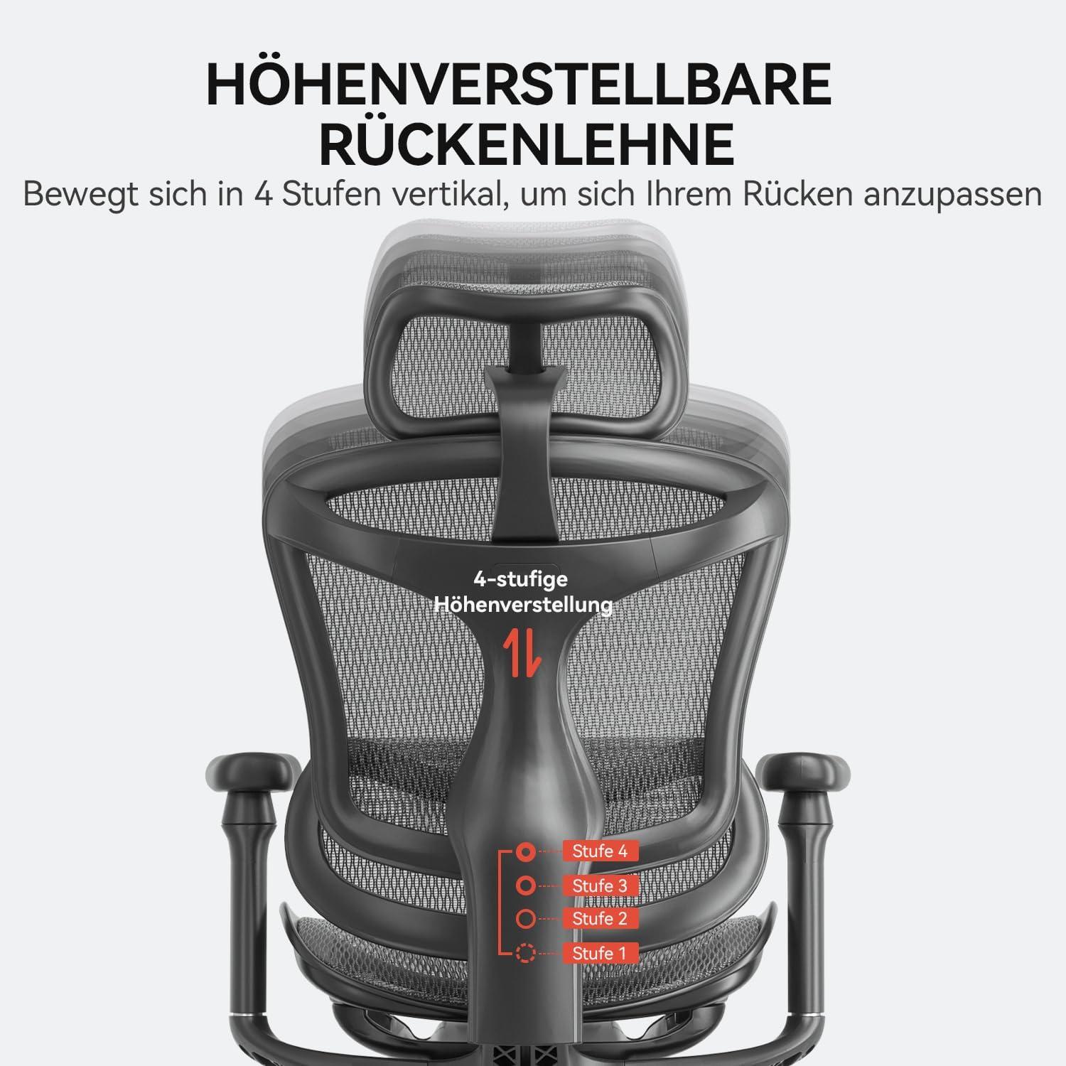 Ergonomischer Bürostuhl SIHOO Doro C300 mit 3D-Armlehnen & dynamischer