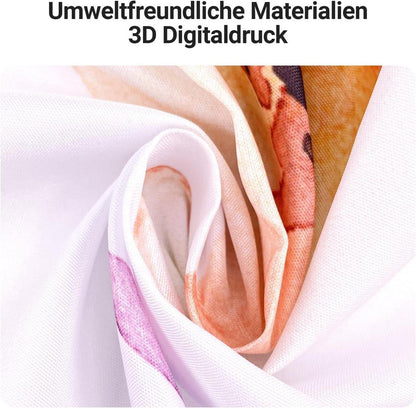 Duschvorhang Blumenmuster 100x200cm Wasserabweisend Polyester für Badezimmer