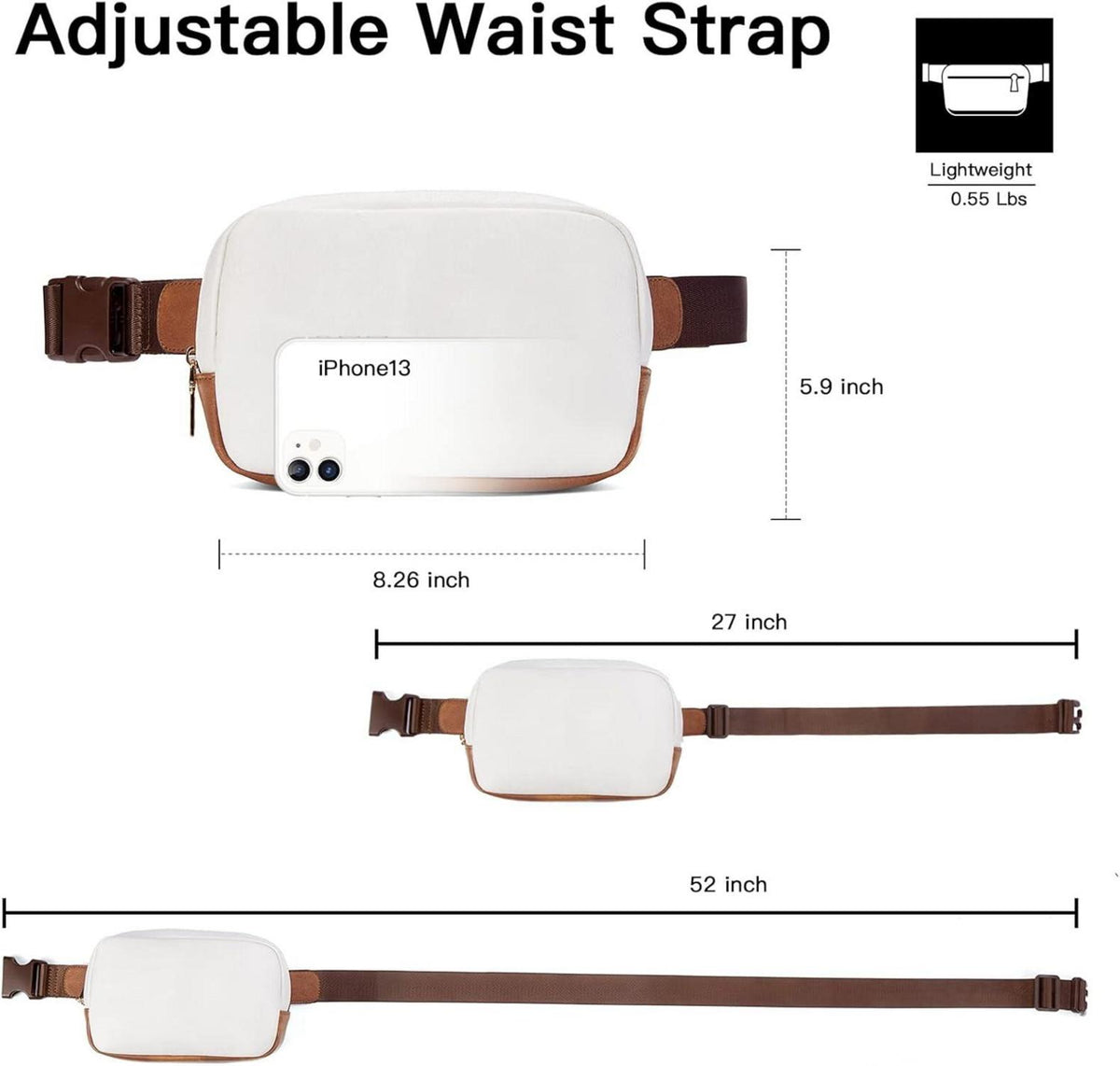 Telena Damen PU Leder Bauchtasche Crossbody Umhängetasche